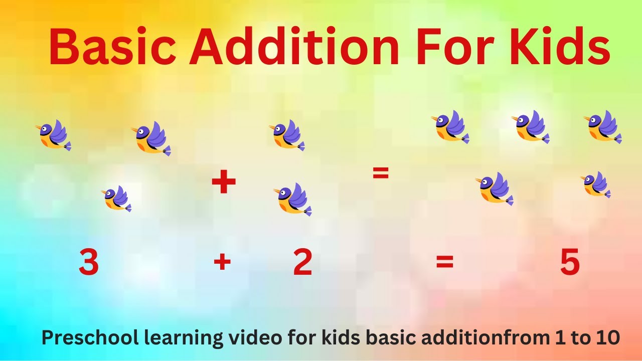 Basic addition from number 1 to 10 for kids, adding numbers from 1 to ...
