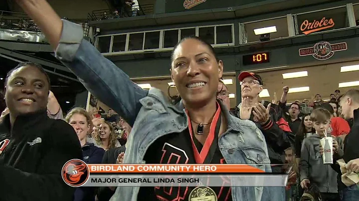 BOS@BAL: Orioles honor Major General Linda Singh