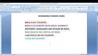 Ch:6-Formatting a Document (Change Case and Line Spacing & Paragraph Spacing)