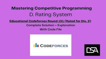 D. Rating System - Educational Codeforces Round 151 (Rated for Div. 2)