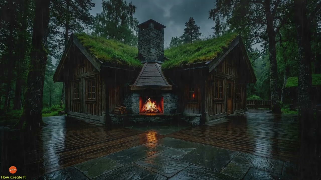 Gentle Heavy Rain Sound in the Evening for a Calm, Cool, and Deeply Soothing Rainy Day Atmosphere