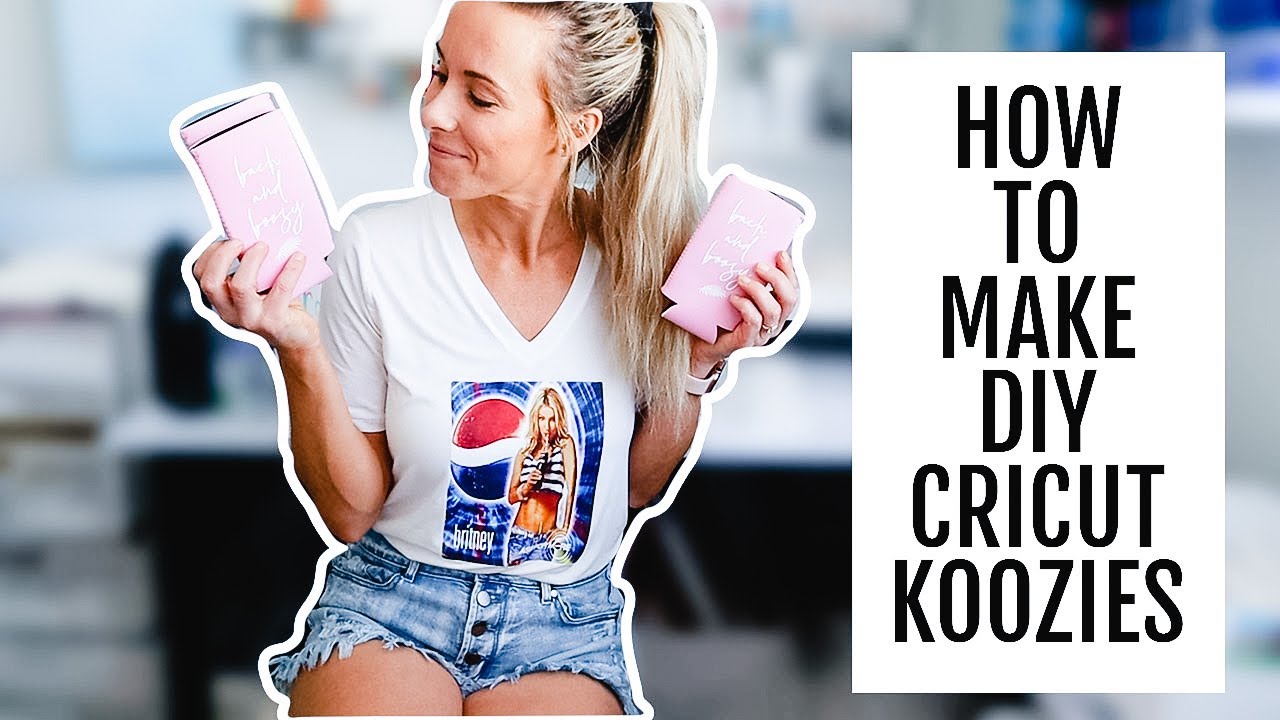 How to Make Cricut Can Koozies with Iron on Vinyl - Hey, Let's