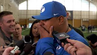 BYU Football - Spring Practice - Kalani Sitake Media - March 2, 2020