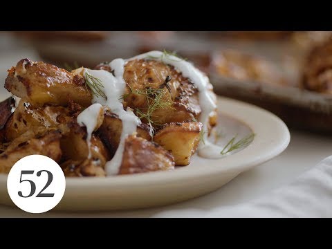 Harissa Chicken with Leeks, Potatoes and Yogurt