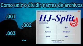 How to join or split parts of files 001, 002, 003, etc. with HJSPLIT (Easy and quick tutorial)