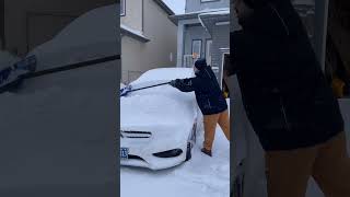 Mercedez under snow in canada