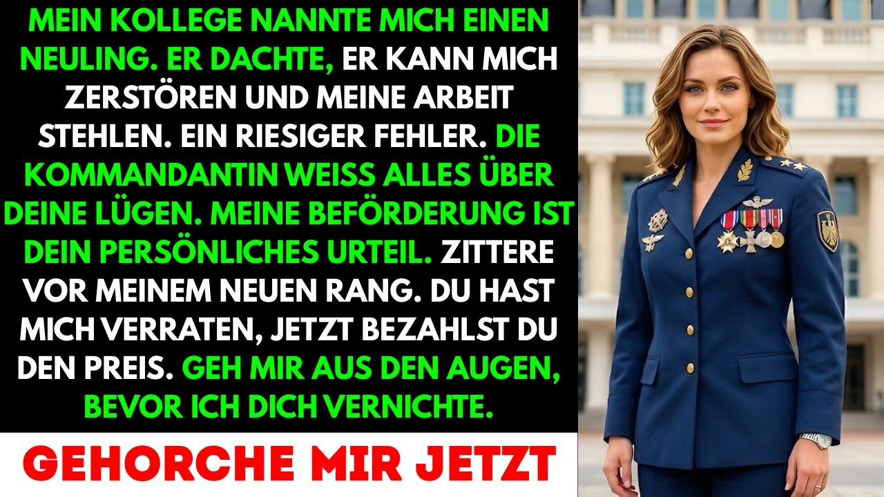 Mein Kollege nannte mich einen Neuling–bis Kommandantin sagte:Frau Aline, Ihr neuer Rang Glückwunsch