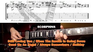 Scorpions GUITAR LESSON with TAB - Ballads - Still Loving you - Holiday  - Send Me An Angel ... chords