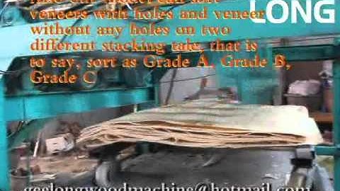 Core veneer peeling sorting and stacking machine and line