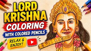 Coloring Lord Krishna with Colored Pencils ✨ | Relaxing Art Process | Pencil Coloring screenshot 3
