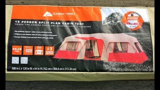 Ozark Trail 15 Person 3 Room Split Plan Cabin Tent FULL SET UP & TAKE DOWN