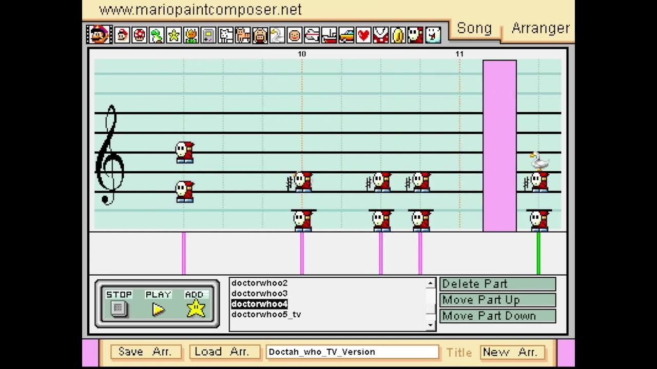 [Mario Paint Composer PC] Doctor Who Theme Season 5 (ReUpload) YouTube