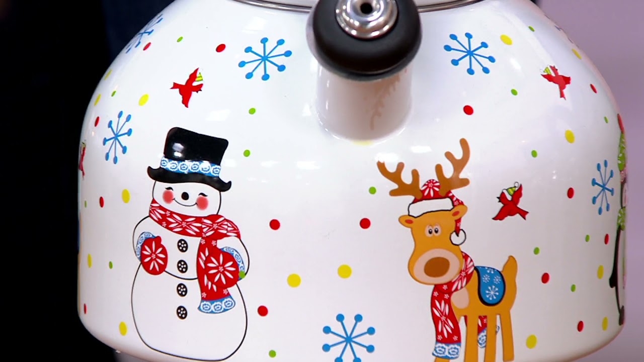 Temptations 2.3qt Enamel on Steel Tea Kettle on QVC YouTube