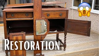 Vintage Oak Credenza/Buffet RESTORATION.