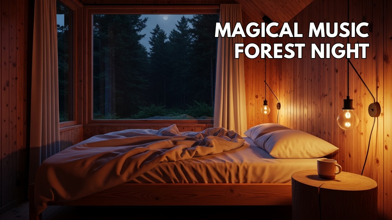 You Are Resting in a Forest Hut with Fireflies – Deep Sleep Music