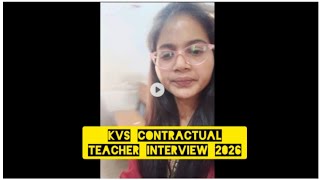 KVS Contractual Teacher Interview 2026 