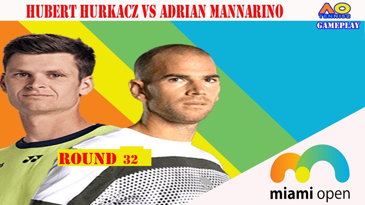 Hubert Hurkacz vs Adrian Mannarino 🏆 ⚽ Miami Open ` (27/03/2023) 🎮 gameplay on AO tennis 2