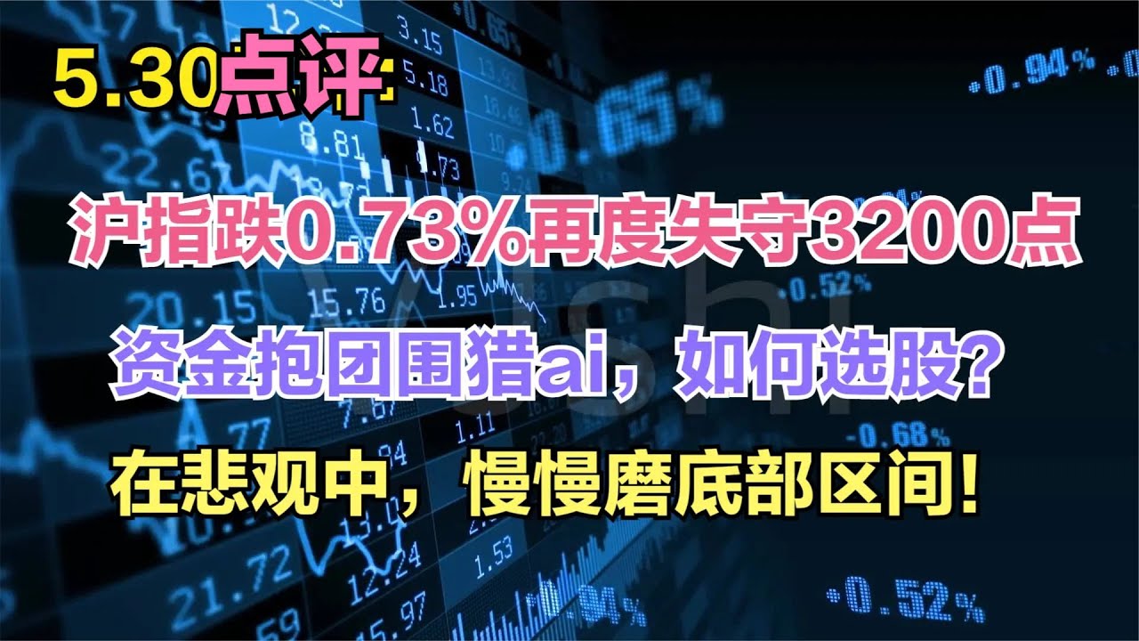 沪指跌0.73%再度失守3200点,资金抱团围猎ai,后市怎么看? - YouTube