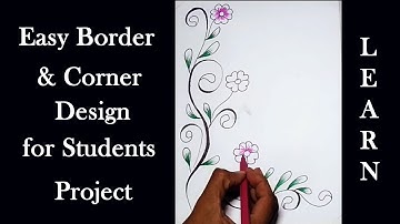 Border and corner design for students project khata || Easy Practical khata design step by step