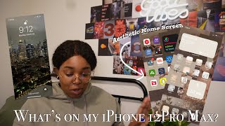 WHATS ON MY IPHONE 12 PRO MAX 2022 | aesthetic screen & apps *YOU NEED* screenshot 2