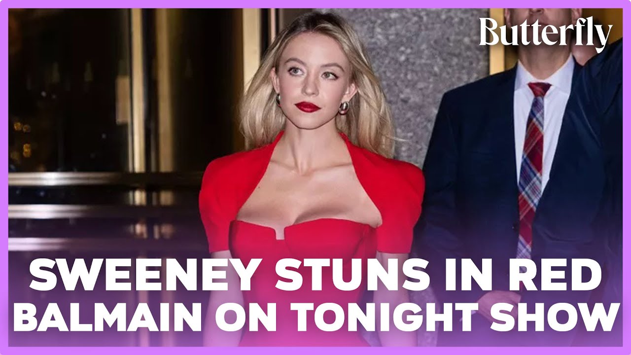 Sydney Sweeney Turns Heads in Body-Hugging Red Balmain Dress on The Tonight Show 