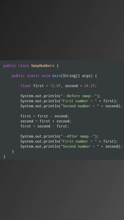 Java Program to Swap two numbers without using temporary variable - YouTube