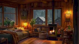 Fast Asleep in 2 Minutes with Crackling Fireplace and Rain Sounds in a Quaint Cabin Escape ASMR