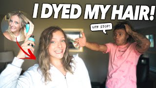 I DYED MY HAIR TO GET MY BOYFRIEND&#39;S REACTION! (HE GOT SO MAD)