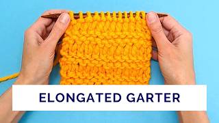 Easy lacy stitch for beginners - elongated garter (aka drop stitch garter)