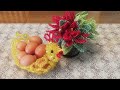 Vase for eggs made of &quot;chicken&quot; beads 🐔 К празднику святой пасхи. Ваза для яиц из бусин &quot;курочка&quot; 🐔