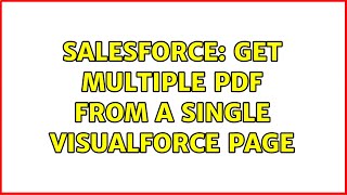 Salesforce: Get Multiple pdf from a single visualforce page