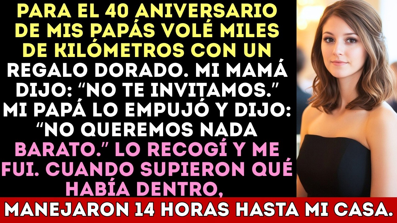 MIS PAPÁS DIJERON:“No te invitamos” en su aniversario — hasta que abrieron mi caja de regalo.#viral