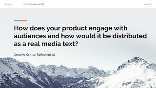AS CCR 2 (Engagement With Audiences and Distribution)