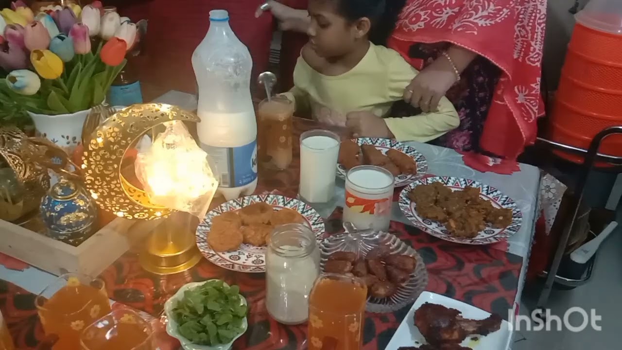 প্রথম রোজার ইফতার বানিয়ে ইফতার খুলে ও একটু চা বানিয়ে খেলাম 