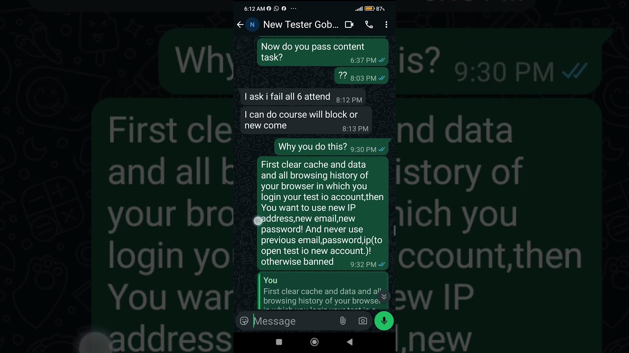 (Banned)How to create new account on test io when previous is banned orif you failed onboarding!