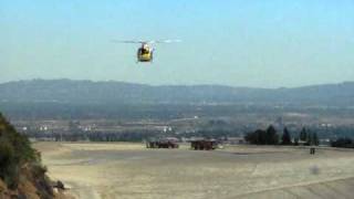 LACoFD Copter 11 making a water stop during the Canyon IC