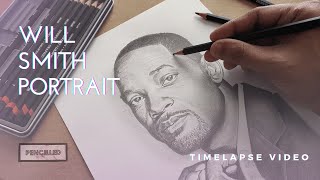 Pencil Drawing of Will Smith | Portrait Drawing | Time-lapse video