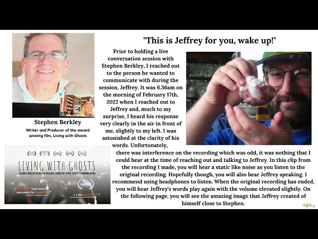 "This is Jeffrey for you, wake up!"