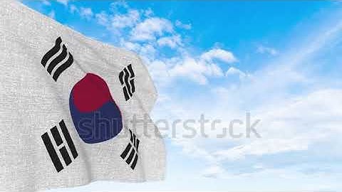 Korea South flag waving in the sky