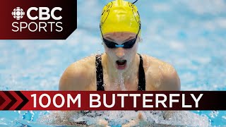 Summer McIntosh and Maggie Mac Neil go head-to-head in 100m butterfly at Canadian Swimming Open