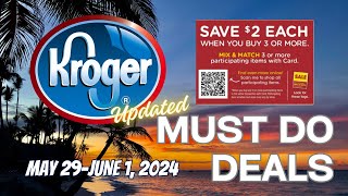 *MUST WATCH!* Kroger UPDATED Must Do Deals for 5/29-6/4 | FREE, FREE, FREE, & More FREE