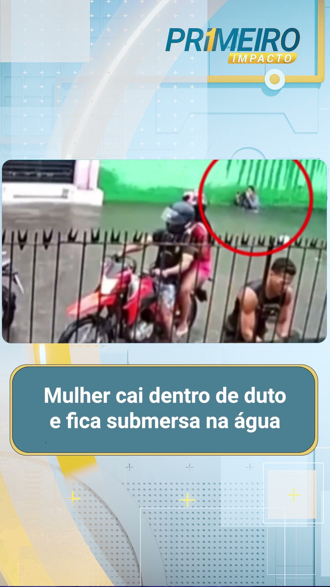 Mulher cai dentro de duto e fica três minutos submersa na água