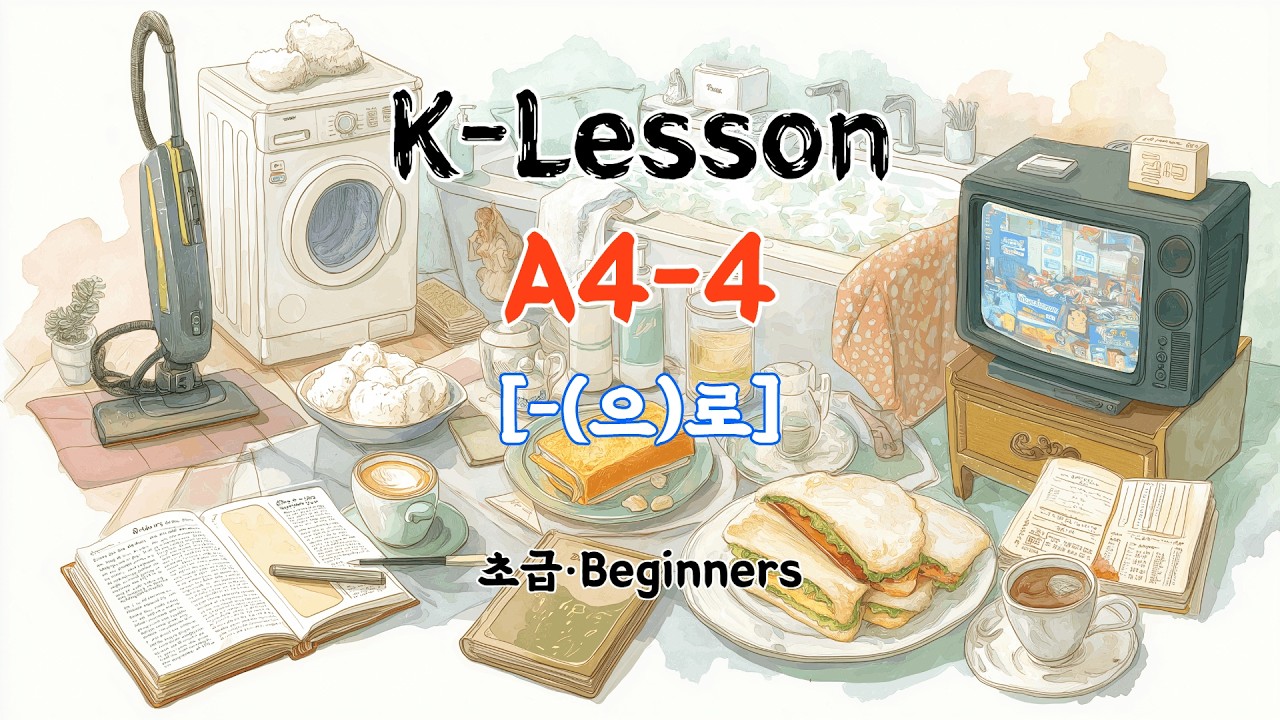 K-Lesson A4-4 | (으)로 | Хана убрала дом (слова и текст доступны)