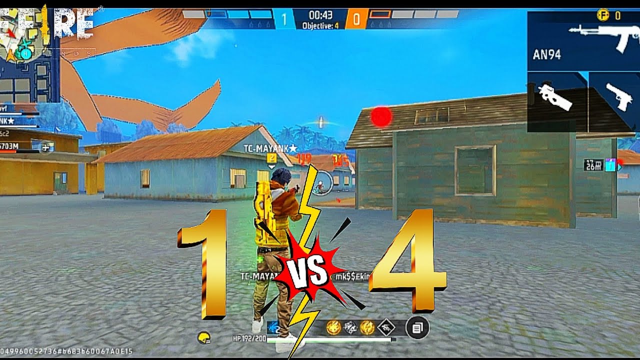 FREE FIRE NEW 1 VS 4 CLUTCH VIDEO 😱#freefire #trending #viralvideo # ...