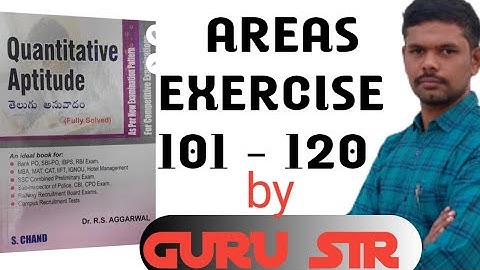 AREAS 101-120 || MENSURATION || RS AGARWAL BIT-BIT || GURU SIR