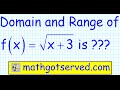 How to find domain and range of a radical function 1.2 Precalculus