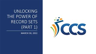 Unlocking the Power of Record Sets (Part 1)