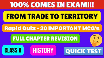 From Trade to Territory Class 8 MCQs Questions with Answers | Class 8 History Chapter 1 Mcqs