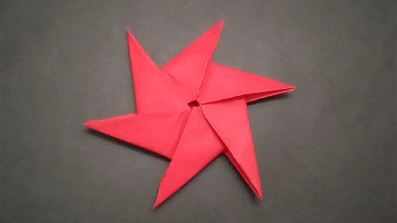 Cara Buat Origami Shuriken Bintang  6 Paper Craft DIY 