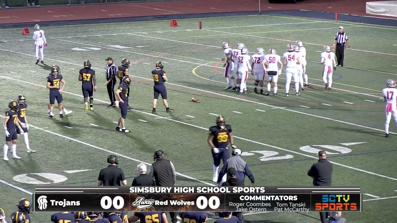 Simsbury High School Football Trojans vs Red Wolves October 7, 2022 YouTube